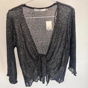 Women's Grey and Black Cardigan